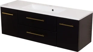 Gante Szafka wisząca z umywalką czarny mat 120 cm Belli Gold BEL-C-U120/39C+KIDDY120 - Szafki łazienkowe Gante Szafka wisząca z umywalką czarny mat 120 cm Belli Gold BEL-C-U120/39C+KIDDY120 - Szafki łazienkowe - miniaturka - grafika 1