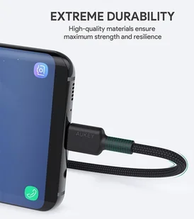 AUKEY CB-CA2 OEM KABEL USB-C QC 2M 3A 60W NYLON CB-CA2 OEM - Kable komputerowe i do monitorów - miniaturka - grafika 2