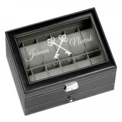 Pudełka i szkatułki - Murrano Szkatułka na Zegarki i Biżuterię GRAWER Skarbiec SZKT-ZG-BIZ-018 - miniaturka - grafika 1