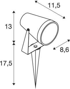 Spotline SLV SAMRINA SP single QPAR51 zewnętrzna naziemna lampa kolczasta czarna 1004757 - Lampy ogrodowe - miniaturka - grafika 7
