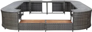 vidaXL Kwadratowa obudowa spa, szara, 268x268x55 cm, polirattan - Akcesoria do basenów - miniaturka - grafika 2
