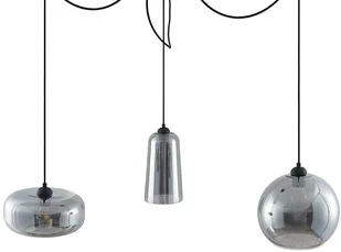 LUCANDE Lucande Zyli lampa wisząca, 3-punktowa, szary dym - Lampy sufitowe - miniaturka - grafika 4