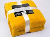 Koce - Euromat Koc z Mikrofibry Luna Musztardowy - miniaturka - grafika 1