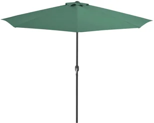 vidaXL Półparasol na słupku aluminiowym, 300x150 cm, zielony - Parasole ogrodowe - miniaturka - grafika 4