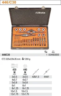 BETA ZESTAW GWINTOWNIKÓW I NARZYNEK 30SZT 446/C30 - Gwintowniki - miniaturka - grafika 2