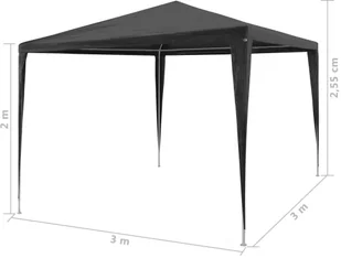 vidaXL Namiot imprezowy, 3 x 3 m, PE, antracytowy - Pawilony ogrodowe - miniaturka - grafika 8