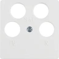 Gniazdka elektryczne - Berker Q1/Q3/Q7 biały płytka do gniazda RTV-SAT x4) B_14841909 - miniaturka - grafika 1