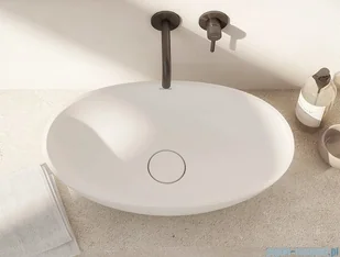 Omnires Shell M+ umywalka nablatowa 60x35 cm biały mat SHELLUNBM | - Umywalki - miniaturka - grafika 6