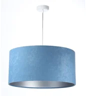 Lampy sufitowe - Koncept BPSKONCEPT Lampa wisząca welurowa niebieski srebrny tkanina pcv Angarika 40 BPS 010-093-40CM - miniaturka - grafika 1