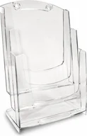Półki na dokumenty - ARDA Stojak na ulotki akrylowy Pocket potrójny A4 70A43 - miniaturka - grafika 1