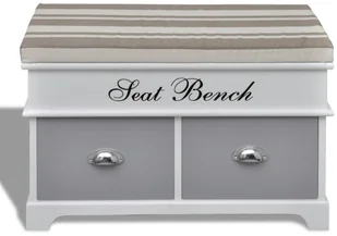 vidaXL vidaXL Ławeczka do przedpokoju, z szufladami oraz szarą poduszką - Ławki do przedpokoju - miniaturka - grafika 3
