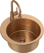 Zlewozmywaki z baterią - STEINER Quadron Zlewozmywak granit + bateria + dozwonik miedź JAMES 210 ART5151C1_3323502_PVDBSC1_D - miniaturka - grafika 1