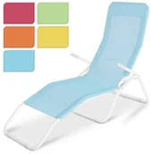 Leżaki ogrodowe - Składany leżak ogrodowy, zielony, 96x52x182 cm - miniaturka - grafika 1