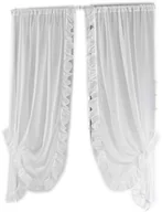 Zasłony - Linder 0390/10/501 Bonne Femme zasłona do karniszy, jednokolorowa, len, kolor biały, 2 sztuki 0390 /10/501/95 x 210 - miniaturka - grafika 1