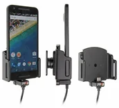 Uchwyty samochodowe do telefonów - Brodit AB Uchwyt regulowany do Sony Xperia XZ 3, bez futerału oraz w futerale lub etui o wymiarach: 62-77 mm (szer.), 6-10 mm (grubość) z wbudowanym kablem USB-C oraz ładowarką samochodową 521840 - miniaturka - grafika 1