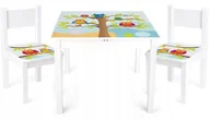Stoliki dla dzieci - Drewniany stolik z krzesełkami kolorowe Sowy - miniaturka - grafika 1