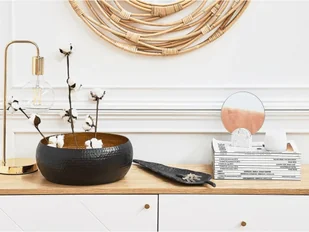 Beliani Misa dekoracyjna czarno-złota BANHA - Miski i półmiski - miniaturka - grafika 9