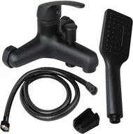 Baterie wannowe i prysznicowe - Yoka Bateria wannowa prysznicowa stojąca kran mosiądz czarna - Yoka BP.ELZA-BLK - miniaturka - grafika 1