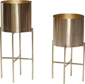 Kwietniki - Hübsch Kwietnik Hübsch okrągły złoty 2 szt. 270610 - miniaturka - grafika 1