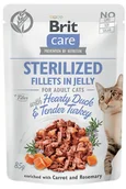 Mokra karma dla kotów - Brit karma mokra dla kotów Care Cat Sterilized Fillets in Jelly with Hearty Duck&Tender Turkey 24x85 g - miniaturka - grafika 1