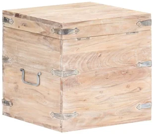 vidaXL Skrzynia, 40x40x40 cm, lite drewno akacjowe vidaXL - Pudła i pojemniki do przechowywania - miniaturka - grafika 19