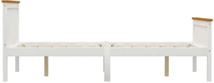 vidaXL Rama łóżka, biała, lite drewno sosnowe, 140 x 200 cm - Łóżka - miniaturka - grafika 9