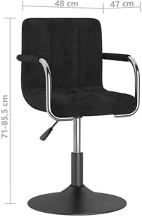 Fotel biurowy, krzesło biurowe vidaXL Obrotowe krzesło biurowe, czarne, tapicerowane aksamitem! 334603 - Fotele i krzesła biurowe - miniaturka - grafika 9