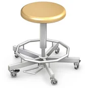 Meble i wyposażenie gabinetów medycznych - Ztm Tech-med TB-03KO/NRM taboret lekarski ze stali kwasoodpornej na kółkach regulowany TB-02 (TB-02-100-NM-T_) - miniaturka - grafika 1