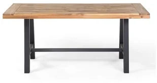 Beliani Zestaw ogrodowy drewniany stół i 2 ławki czarny SCANIA - Meble ogrodowe - miniaturka - grafika 6