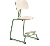 Meble do szkół i przedszkoli - AJ Produkty Krzesło szkolne YNGVE, na płozach, zielony, brzoza, H 520 mm - miniaturka - grafika 1