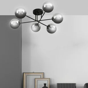 Euluna Lampa sufitowa Glassy 6-pkt prosta szkło grafitowe - Lampy sufitowe - miniaturka - grafika 2