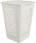 Kosze na bieliznę - Orion Kosz pojemnik łazienkowy na pranie odzież bieliznę z pokrywą 50L BIAŁY 730551 - miniaturka - grafika 1