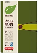 Teczki i skoroszyty - Herlitz 11411253 teczka z przegródkami 12 przegródek z recyklingu folia PP ciemnozielona 11411253 - miniaturka - grafika 1