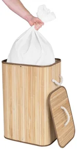 Kosz bambusowy na pranie 72L 1 komorowy naturalny - Kosze na bieliznę - miniaturka - grafika 7