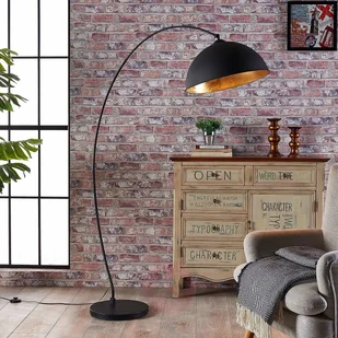 Lindby „LW Curved Stehleuchte Jonera”  „schwarz und golden” - Lampy stojące - miniaturka - grafika 2