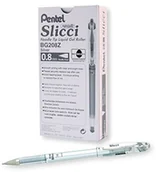 Pióra kulkowe - Pentel bg207 Slicci Gel Ink Roller z drutów koronka, 0.35 MM, srebro BG208-Z - miniaturka - grafika 1