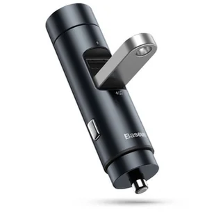 Baseus Ładowarka transmiter FM Bluetooth QC 3.0 2x USB 3.1A Dark grey CCNLZ-0G - Transmitery FM - miniaturka - grafika 11