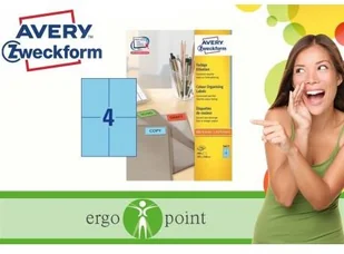 Avery Zweckform Etykiety kolorowe trwałe Zweckform niebieskie 105 x 148mm 100 ark./op. 345 - Etykiety samoprzylepne i bloki etykiet - miniaturka - grafika 4