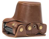 Akcesoria fotograficzne - MegaGear megagear "EVER Ready" torba skórzana torba na aparat,, dolny otwór Version  pokrowiec ochronny na Olympus OM-D E-M10, soczewka OM-D E-M10 Mark II 14  42 MM, ciemnobrązowy MG994 - miniaturka - grafika 1