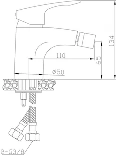 Laveo Deza Jednouchwytowa bateria bidetowa stojąca z korkiem chrom BAD032D - Baterie bidetowe - miniaturka - grafika 5