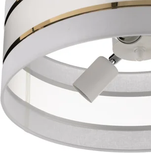 Euluna Lampa sufitowa Helen, tekstylny klosz biało-złota - Lampy sufitowe - miniaturka - grafika 4