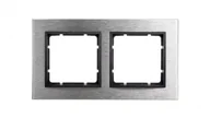 Klawisze i ramki - Hager polo B.7 Ramka 2-krotna pozioma stal szlachetna/antracyt 10223606 10223606 - miniaturka - grafika 1