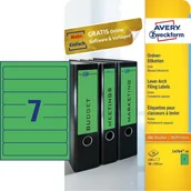 Etykiety do drukarek - Avery Zweckform Kolorowe etykiety na segregatory 38 x 192 mm zielony L4764-20 4764-20NP - miniaturka - grafika 1