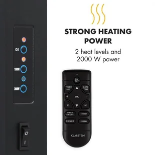 Klarstein Lausanne Vertical 2000W pilot - Kominki elektryczne - miniaturka - grafika 4