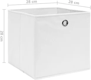 vidaXL vidaXL Pudełka z włókniny, 10 szt., 28x28x28 cm, białe - Pudła i pojemniki do przechowywania - miniaturka - grafika 5