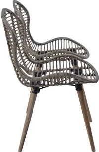 vidaXL Krzesła ogrodowe, 6 szt, naturalny rattan, 48x64x85 cm, brązowe - Fotele i krzesła ogrodowe - miniaturka - grafika 3