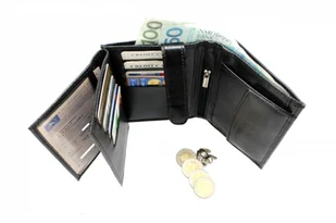 Elkor (PL) Portfel Skórzany (PL) Skóra Licowa Duży Pionowy Bez Zapięcia Dwa Skrzydełka Górna Zapinka Wewnątrz EL127 - Portfele - miniaturka - grafika 2