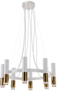 Amplex Żyrandol LAMPA wisząca KAVOS 0386 okrągła OPRAWA metalowe tuby zwis czarny złoty 0386 - Lampy sufitowe - miniaturka - grafika 4