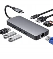 Złącza, przejściówki, adaptery - Adapter Hub 9W1+ Usb-c 3.0 Hdmi 4K RJ45 Macbook M1 - miniaturka - grafika 1