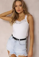 Koszulki i topy damskie - Biały Top Kasione - miniaturka - grafika 1